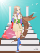 天空から降りてきた美女剣士