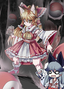 巫女服キタキツネ（弾幕STGでみたやつ）