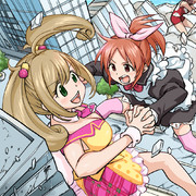 佐藤心さんと安部菜々さんによる、取っ組み合い