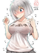 浜風におもしろTシャツ着せてみた