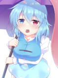 チョコを渡す小傘