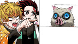 Zenitsu yelling at a Inosuke