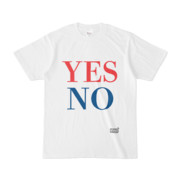 Tシャツ ホワイト 文字研究所 YES NO