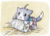 トイレットペーパーをダメにする酒匂猫