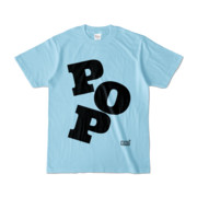 Tシャツ ライトブルー 文字研究所 POP