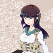 少女と土偶と自動小銃。