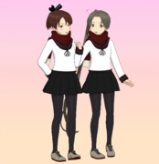 【MMD艦これ】綾波・敷波 長袖マフラー【モデル配布】