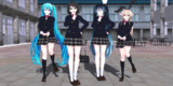 【VRMMD】360°テスト動画【どっと式＆Sour式制服ミク＆制服しましま（霧島・島風）】