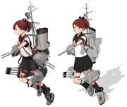 敷波改二【MMD艦これ改造モデル】比較(とらはぜフガクkizck式 改変)