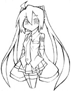 すらっとミクさん線画！