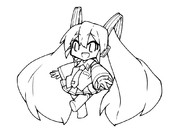 ミクちゃん線画♡
