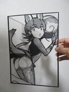 【切り絵】水着カラカル（作り直し）