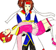 倒されたみゆきを桃太郎が保護