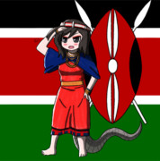 マサイの民族衣裳を来たブラックマンバちゃん