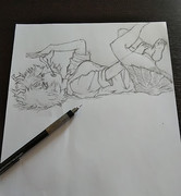 ヒロアカ　芦戸三奈シャーペン描き