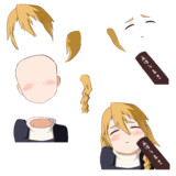 分割素材　顔射まちRI君