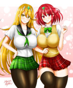 【どっち派？】学生服のホムラちゃん＆ヒカリちゃん♡
