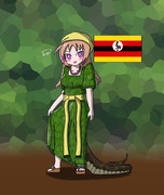 ウガンダのゴメスを着たアフリカニシキヘビさん