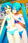 密着する二人