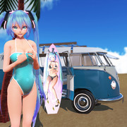 ミクさんとサーフボード【MMDモデル配布有り】