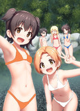 アイドルたちの川遊び