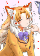 あごを撫でられるルビーさん