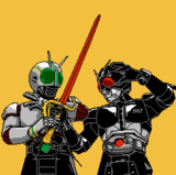 アナザーBLACKと仮面ライダーシャドー ドット絵