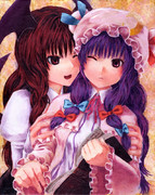 油絵で小悪魔とパチュリー