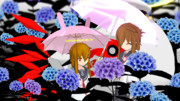 【とある梅雨の日ver5】アジサイを鑑賞する電達【０２鎮守府の日常】