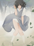 スカートおさえ ニコニコ静画 イラスト