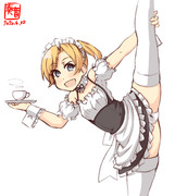 わんどろ身体の柔らかさを実践して見せてくれるメイドまいまい