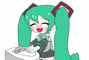 初音ミクと一緒に手洗い