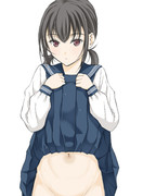 セーラー服×へそ×たくし上げ