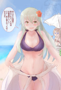 提督との交渉の末、買った新しい水着を着る鈴谷