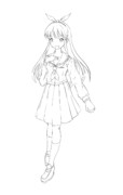 【オリジナル】セーラー服娘の下絵