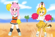 こはねちゃんとサーバルちゃんの応援チア