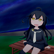 七夕の夜を三日月と。