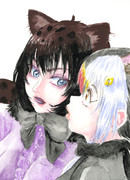 ブラックジャガーとパフィン