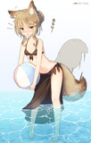 海ではしゃぐ殺し屋ちゃん