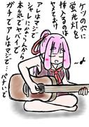 弾き語りをする茜ちゃんを描きました