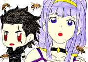 蜂に襲われたルールーを、グラディオが庇う