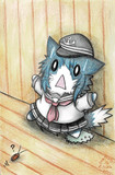 ゴキブリにビビる暁猫