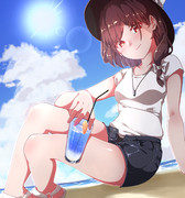 真夏の海の蓮子さん