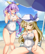 【Skeb】静かの海の浜辺にて(白スク差分)