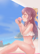 溶け出すババヘラアイスを必死に舐める神風さん