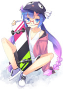 ウナちゃんとスケボー