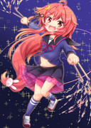 花火振り回すうーちゃん！