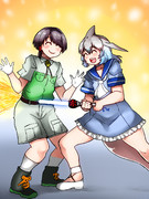 隊長に元気を注入するドルカちゃん