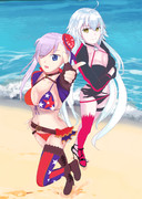 [FGO]水着武蔵ちゃんと水着ジャンヌオルタさんを描いてみた～！