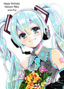 ダイソーのイラストマーカーで塗ってみた初音ミクさん。(ミク誕2020)